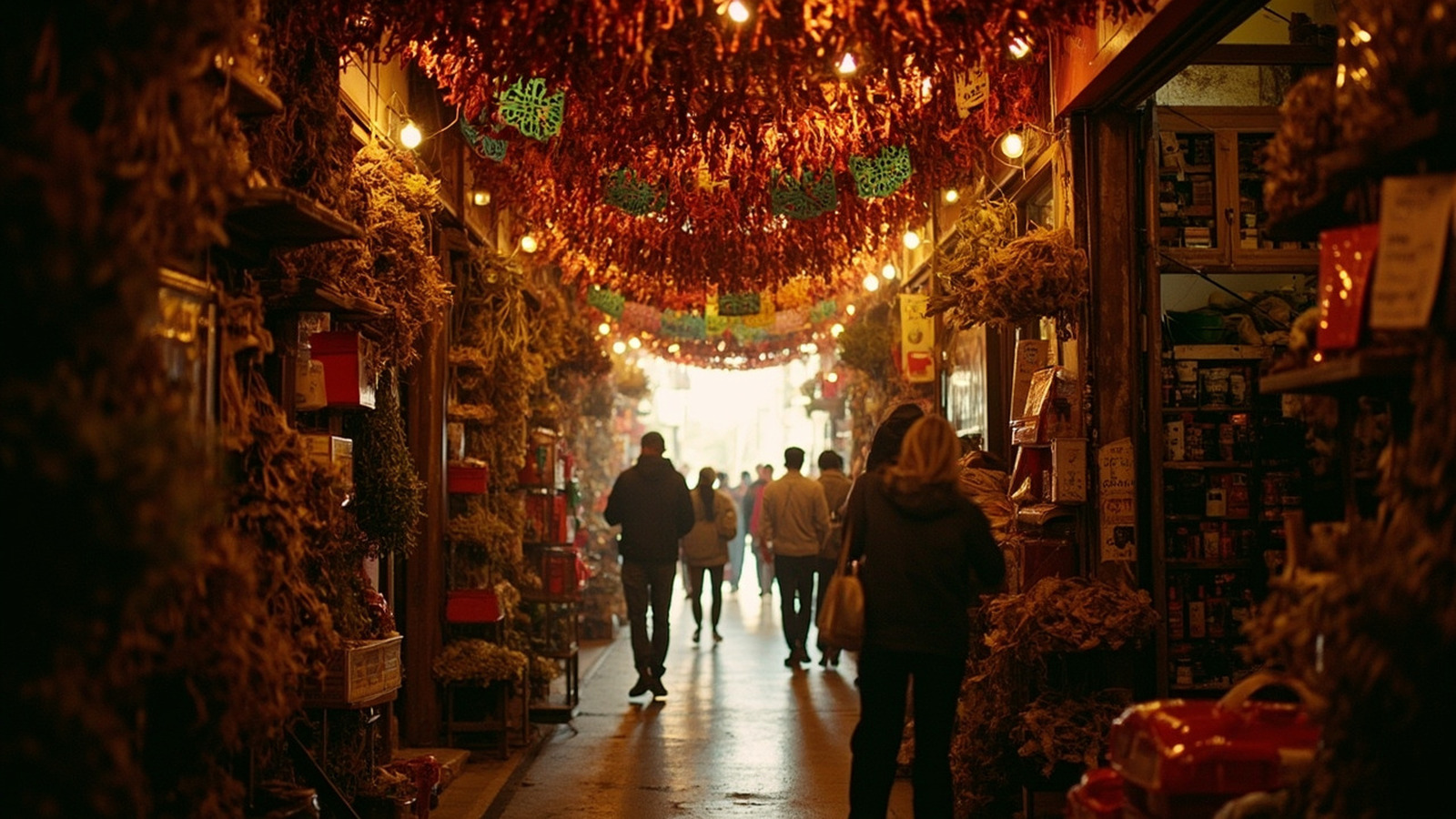 A mercado corredor with vendors.