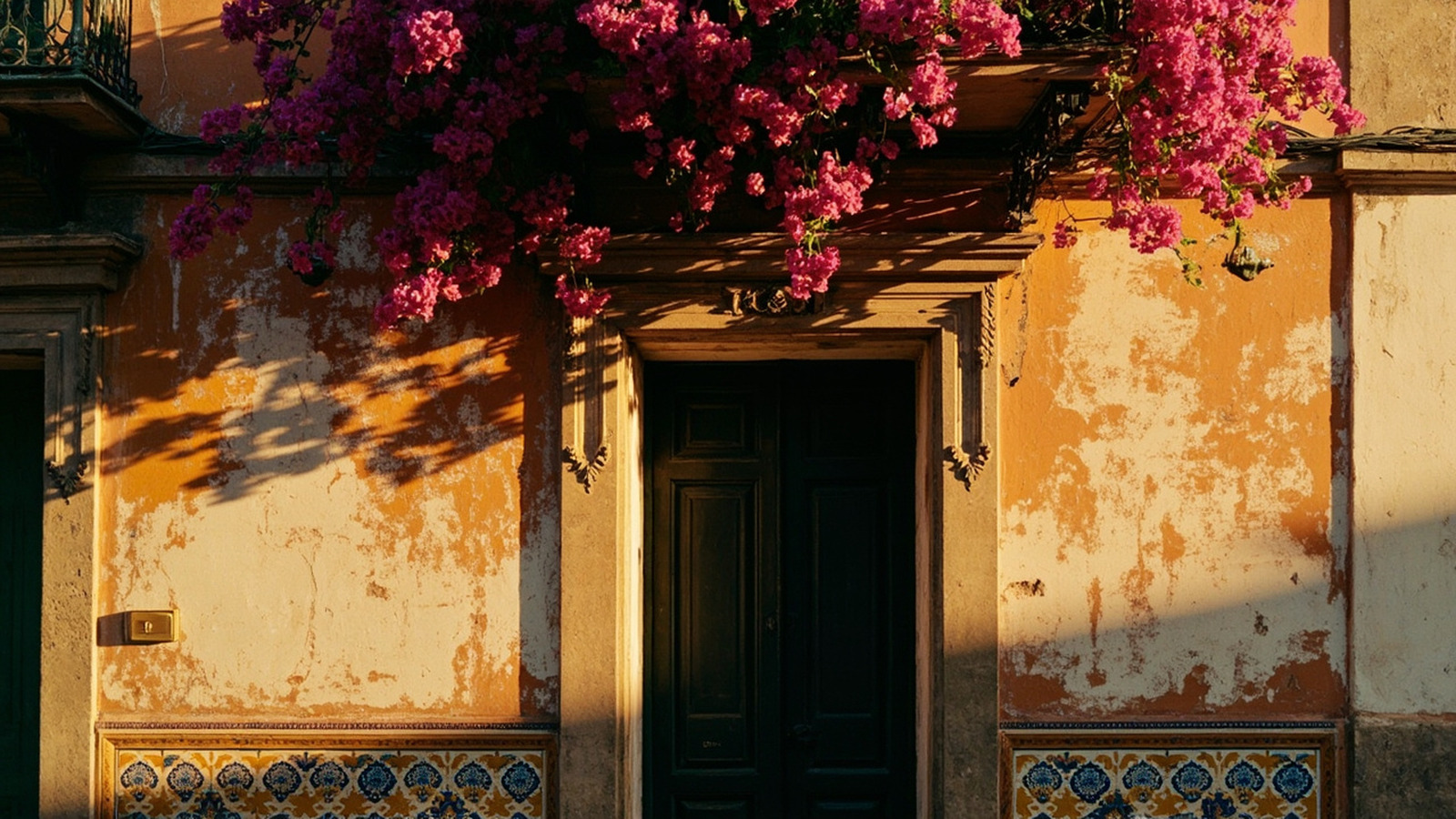 A Puebla fachada across the street.